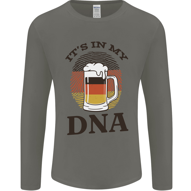 German Beer It's in My DNA Funny Germany Mens Long Sleeve T-Shirt Charcoal