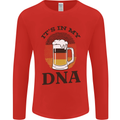 German Beer It's in My DNA Funny Germany Mens Long Sleeve T-Shirt Red