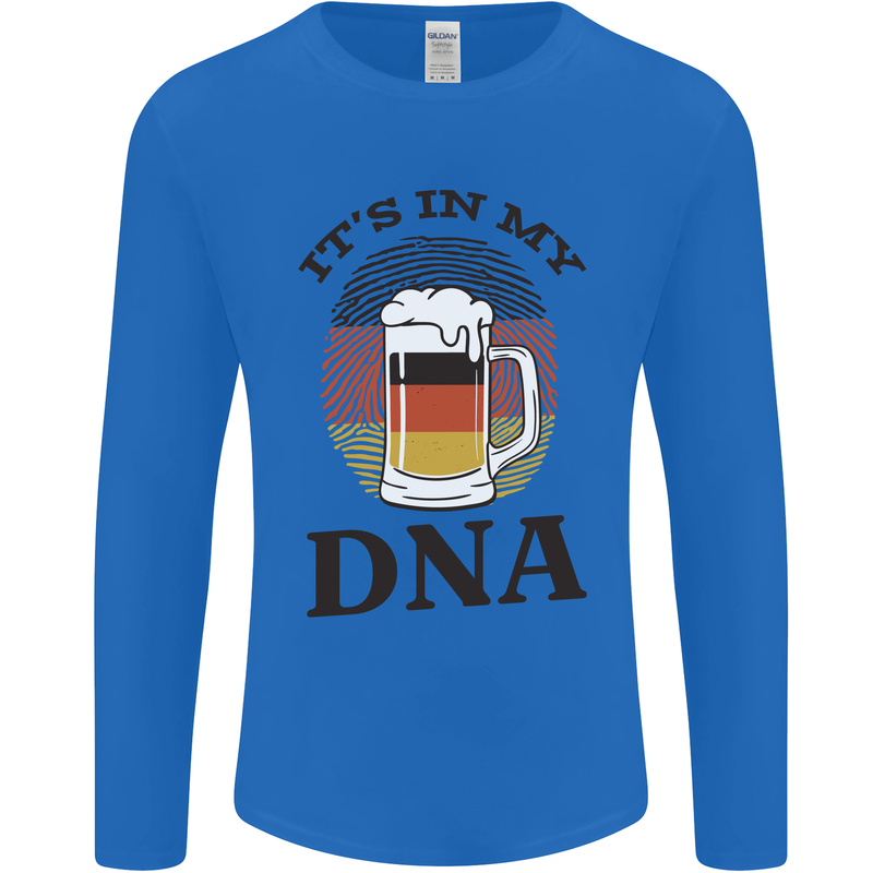 German Beer It's in My DNA Funny Germany Mens Long Sleeve T-Shirt Royal Blue