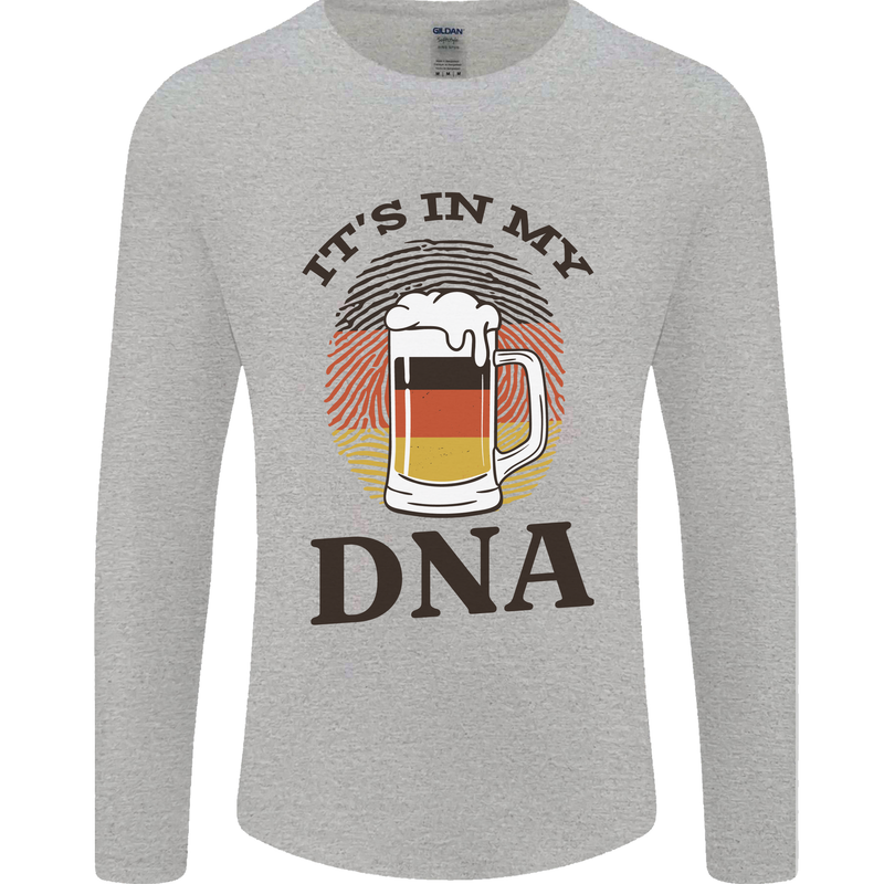 German Beer It's in My DNA Funny Germany Mens Long Sleeve T-Shirt Sports Grey