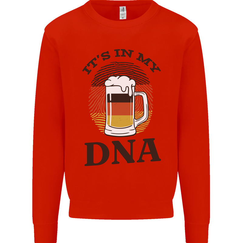 German Beer It's in My DNA Funny Germany Mens Sweatshirt Jumper Bright Red