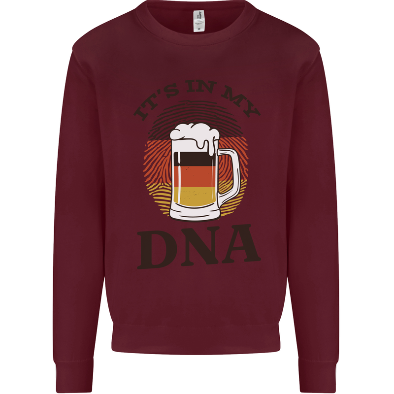 German Beer It's in My DNA Funny Germany Mens Sweatshirt Jumper Maroon