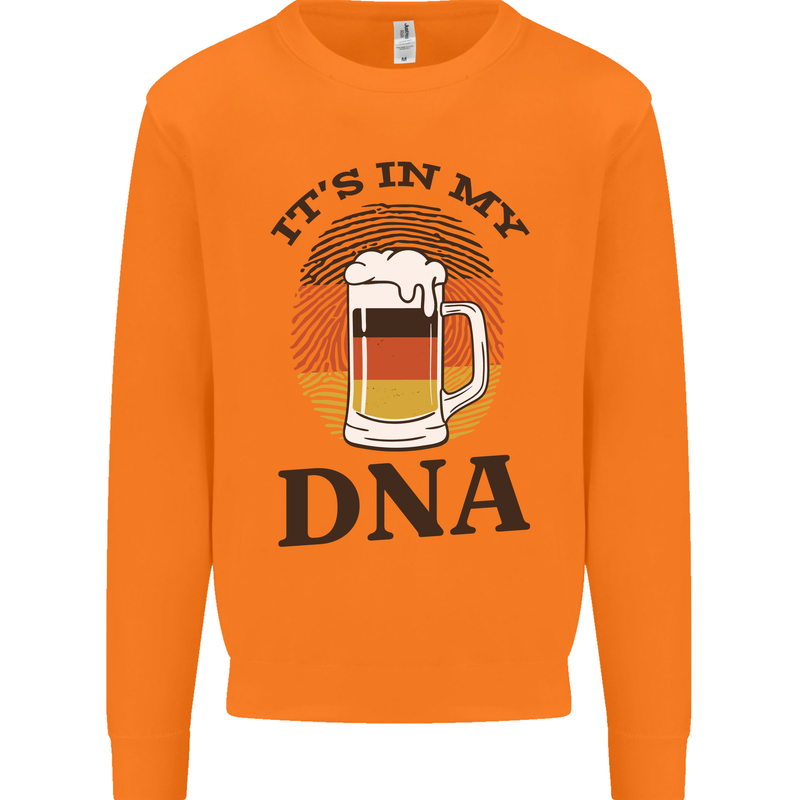 German Beer It's in My DNA Funny Germany Mens Sweatshirt Jumper Orange