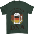 German Beer It's in My DNA Funny Germany Mens T-Shirt Cotton Gildan Forest Green
