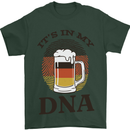 German Beer It's in My DNA Funny Germany Mens T-Shirt Cotton Gildan Forest Green