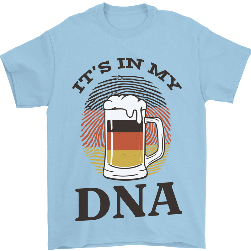 German Beer It's in My DNA Funny Germany Mens T-Shirt Cotton Gildan Light Blue