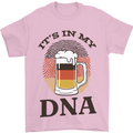 German Beer It's in My DNA Funny Germany Mens T-Shirt Cotton Gildan Light Pink