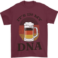 German Beer It's in My DNA Funny Germany Mens T-Shirt Cotton Gildan Maroon