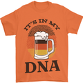 German Beer It's in My DNA Funny Germany Mens T-Shirt Cotton Gildan Orange