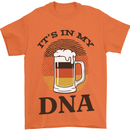 German Beer It's in My DNA Funny Germany Mens T-Shirt Cotton Gildan Orange