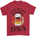 German Beer It's in My DNA Funny Germany Mens T-Shirt Cotton Gildan Red