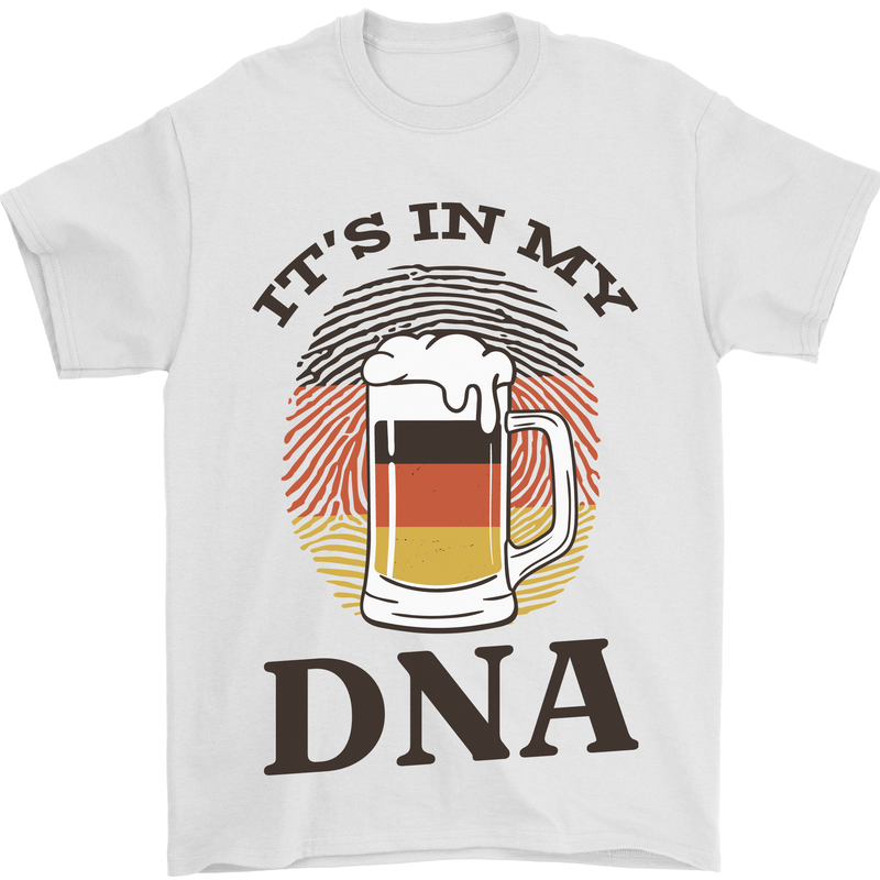 German Beer It's in My DNA Funny Germany Mens T-Shirt Cotton Gildan White