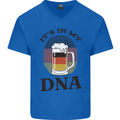German Beer It's in My DNA Funny Germany Mens V-Neck Cotton T-Shirt Royal Blue