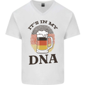 German Beer It's in My DNA Funny Germany Mens V-Neck Cotton T-Shirt White