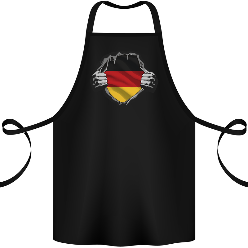 German Flag Ripped Torn Gym Germany Cotton Apron 100% Organic Black