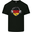 German Flag Ripped Torn Gym Germany Mens Cotton T-Shirt Tee Top Black