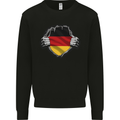 German Flag Ripped Torn Gym Germany Mens Sweatshirt Jumper Black