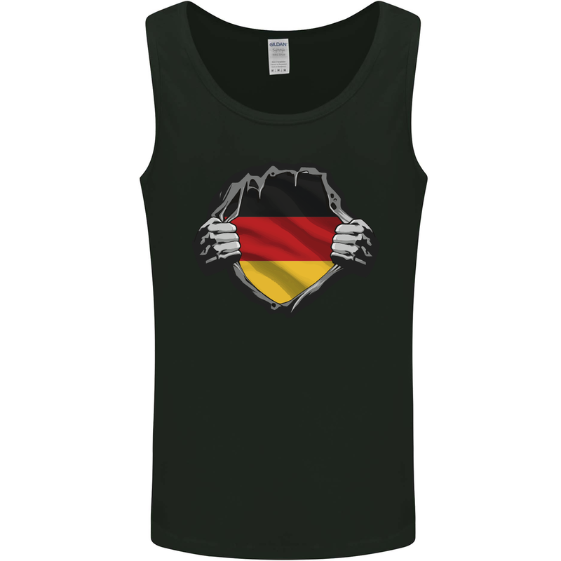 German Flag Ripped Torn Gym Germany Mens Vest Tank Top Black