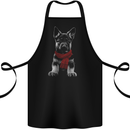German Shepherd Puppy in a Scarf Cotton Apron 100% Organic Black