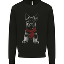 German Shepherd Puppy in a Scarf Kids Sweatshirt Jumper Black