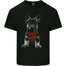 German Shepherd Puppy in a Scarf Kids T-Shirt Childrens Black