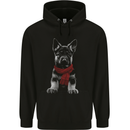 German Shepherd Puppy in a Scarf Mens 80% Cotton Hoodie Black