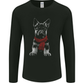 German Shepherd Puppy in a Scarf Mens Long Sleeve T-Shirt Black