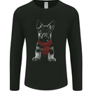 German Shepherd Puppy in a Scarf Mens Long Sleeve T-Shirt Black