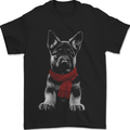 German Shepherd Puppy in a Scarf Mens T-Shirt 100% Cotton Black