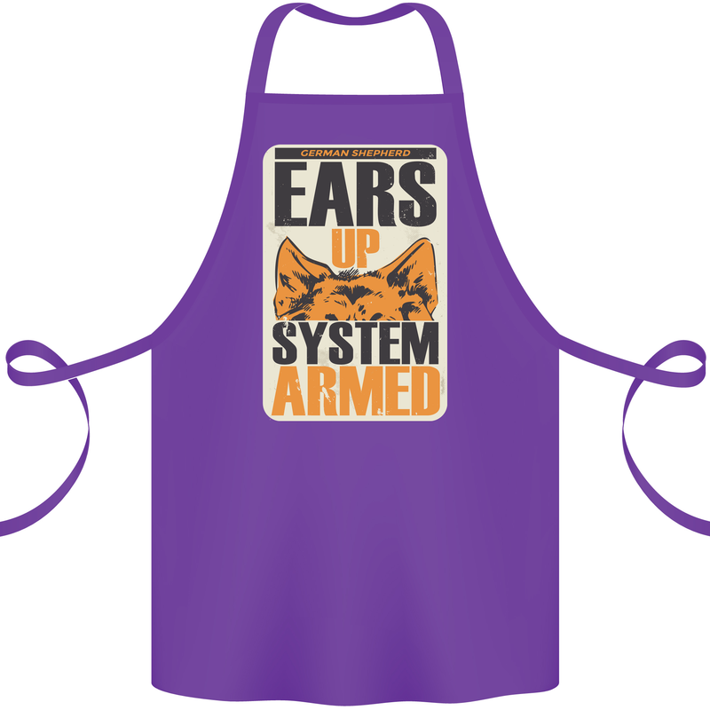 German Shepherd System Armed Cotton Apron 100% Organic Purple