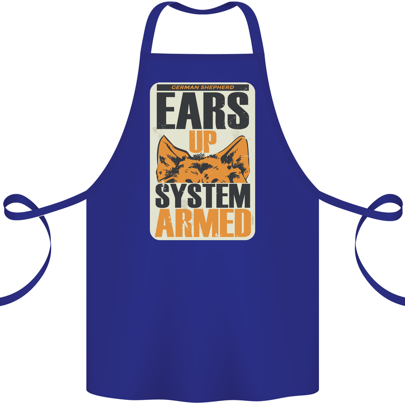 German Shepherd System Armed Cotton Apron 100% Organic Royal Blue