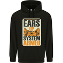 German Shepherd System Armed Mens 80% Cotton Hoodie Black