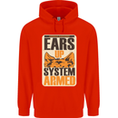 German Shepherd System Armed Mens 80% Cotton Hoodie Bright Red