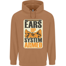 German Shepherd System Armed Mens 80% Cotton Hoodie Caramel Latte