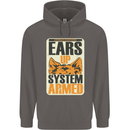 German Shepherd System Armed Mens 80% Cotton Hoodie Charcoal