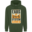 German Shepherd System Armed Mens 80% Cotton Hoodie Forest Green