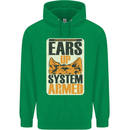 German Shepherd System Armed Mens 80% Cotton Hoodie Irish Green