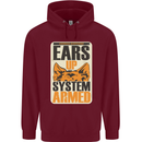 German Shepherd System Armed Mens 80% Cotton Hoodie Maroon