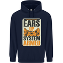 German Shepherd System Armed Mens 80% Cotton Hoodie Navy Blue