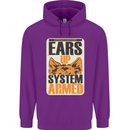 German Shepherd System Armed Mens 80% Cotton Hoodie Purple