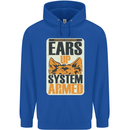 German Shepherd System Armed Mens 80% Cotton Hoodie Royal Blue