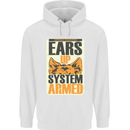German Shepherd System Armed Mens 80% Cotton Hoodie White