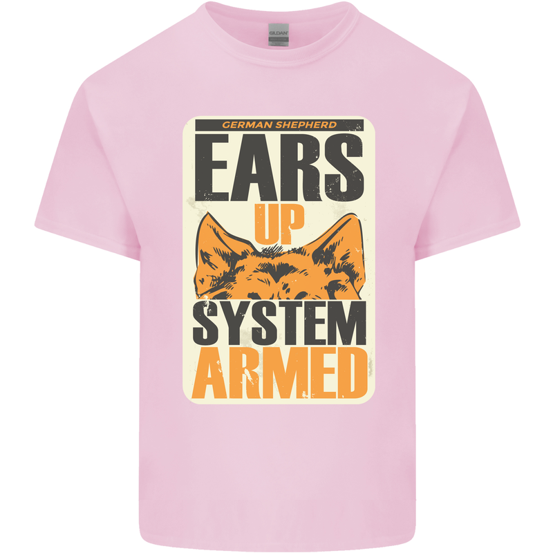 German Shepherd System Armed Mens Cotton T-Shirt Tee Top Light Pink