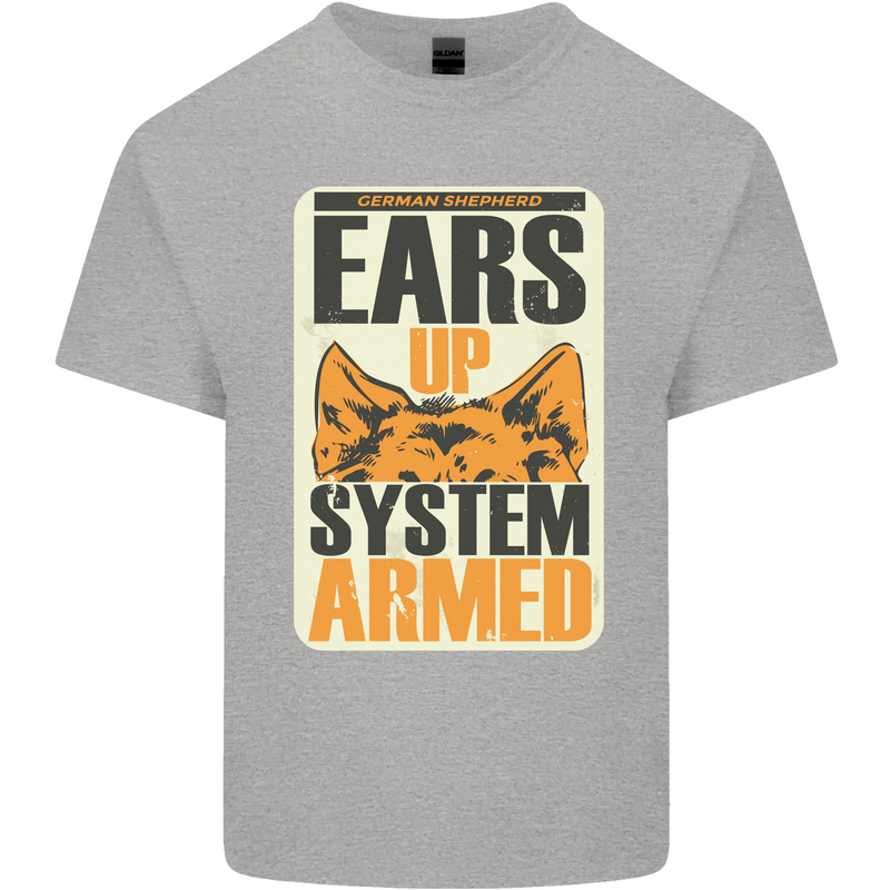 German Shepherd System Armed Mens Cotton T-Shirt Tee Top Sports Grey