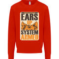 German Shepherd System Armed Mens Sweatshirt Jumper Bright Red