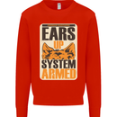 German Shepherd System Armed Mens Sweatshirt Jumper Bright Red