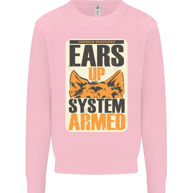 German Shepherd System Armed Mens Sweatshirt Jumper Light Pink
