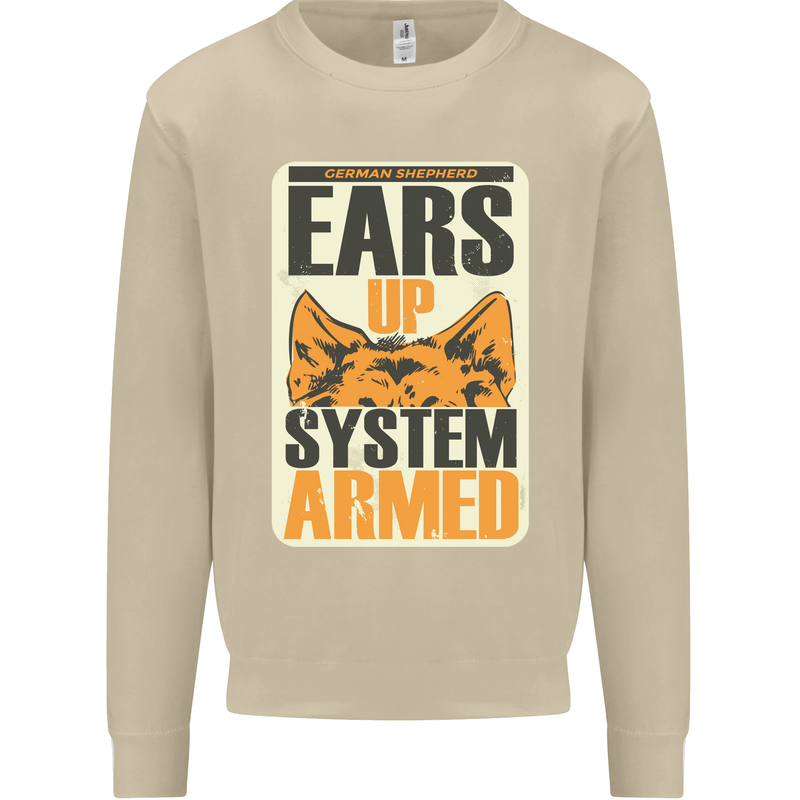 German Shepherd System Armed Mens Sweatshirt Jumper Sand