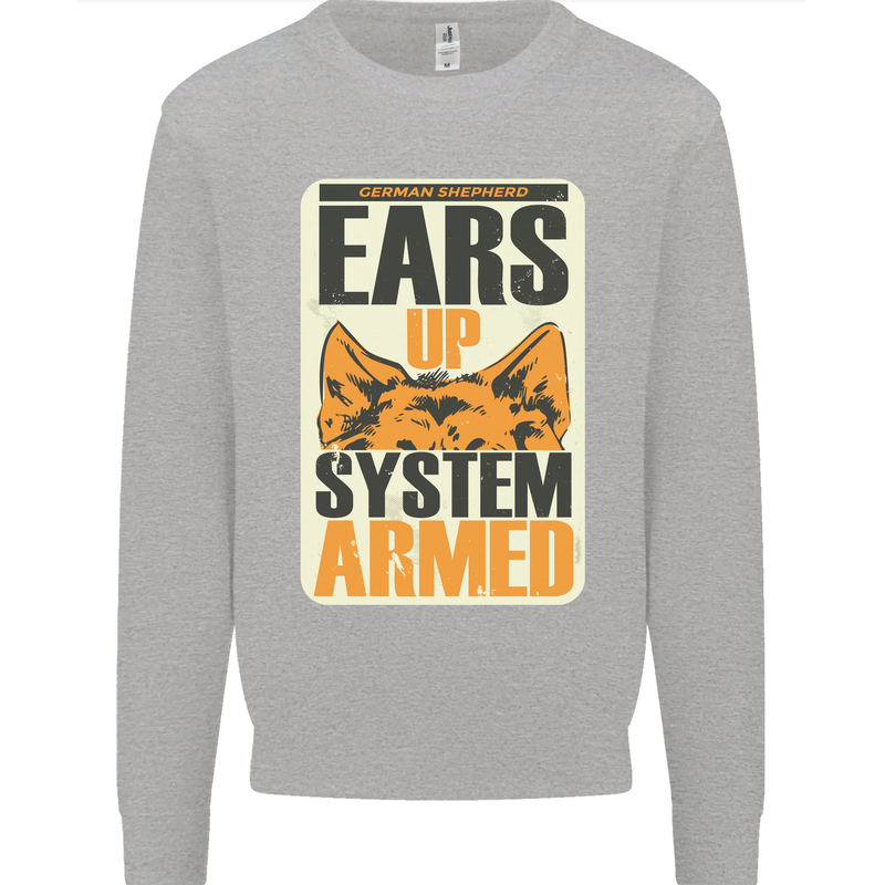 German Shepherd System Armed Mens Sweatshirt Jumper Sports Grey