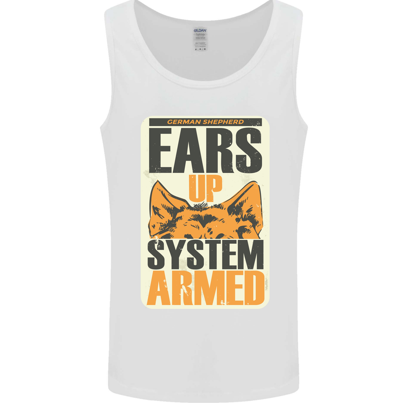 German Shepherd System Armed Mens Vest Tank Top White